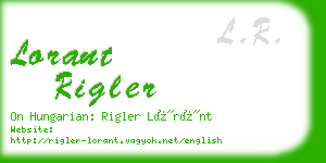 lorant rigler business card